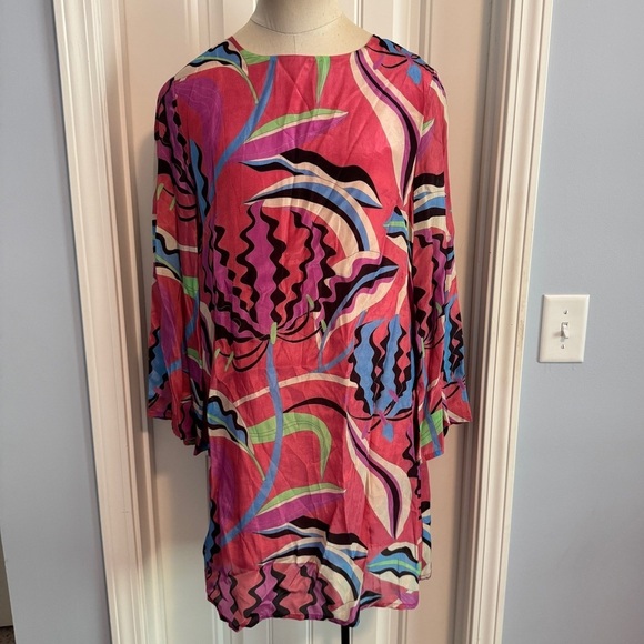 NEW Oliphant Small Mini Shift Dress in Fergana Rhubarb ~ Party Colorful - Picture 2 of 8